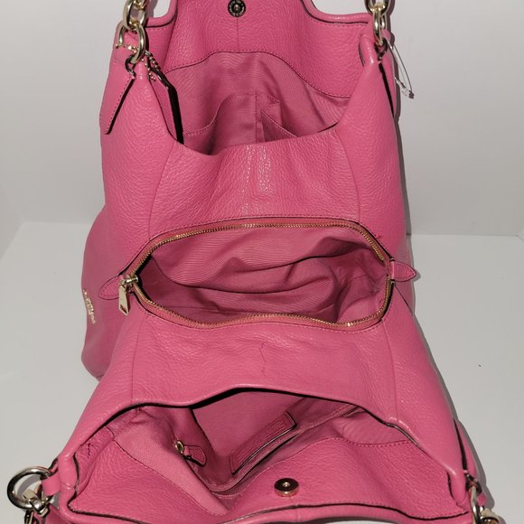 Coach Dahila Pink Leather Phoebe Edie Shoulder Bag RARE 35723 Barbie Barbiecore. - Picture 9 of 11